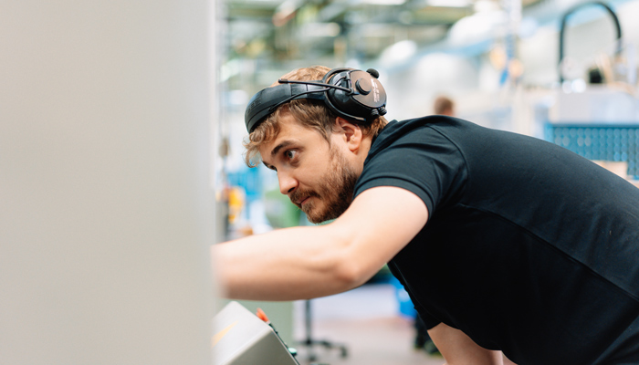 Employee in production