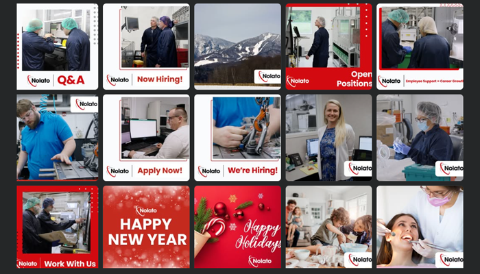 A extraction of Facebook posts Nolato Vermont and Nolato Bethel