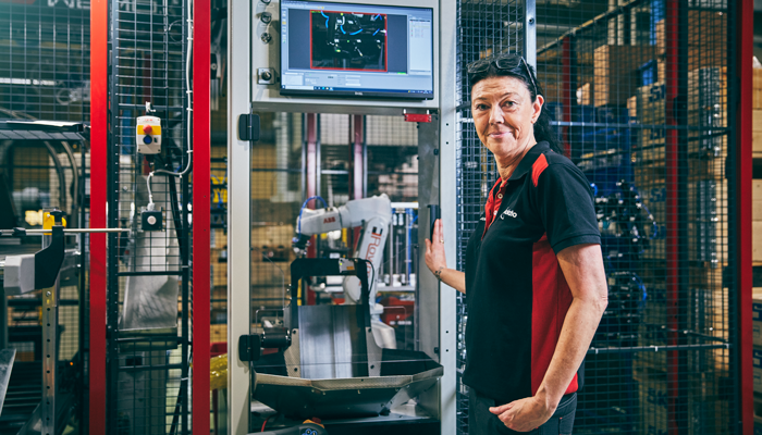 Female employee in production