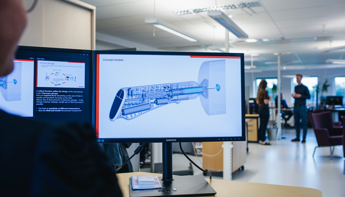 Screen showing virtual prototyping at TDC.