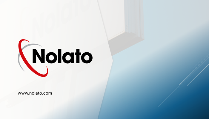 Nolato logo and web address