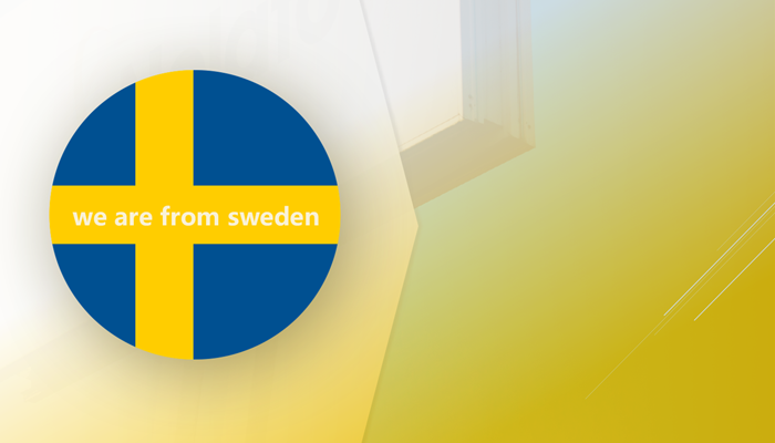 Nolato sign and Swedish flag