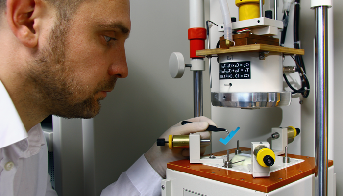 Employee in ceramic production development