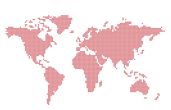 Wold map- red dots
