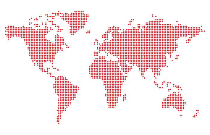 Red world globe