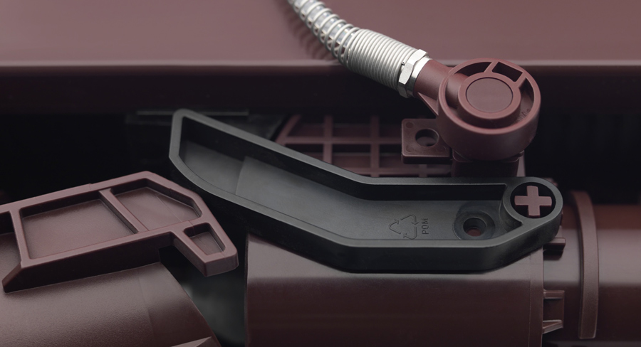 Details of coffee machine in plastic