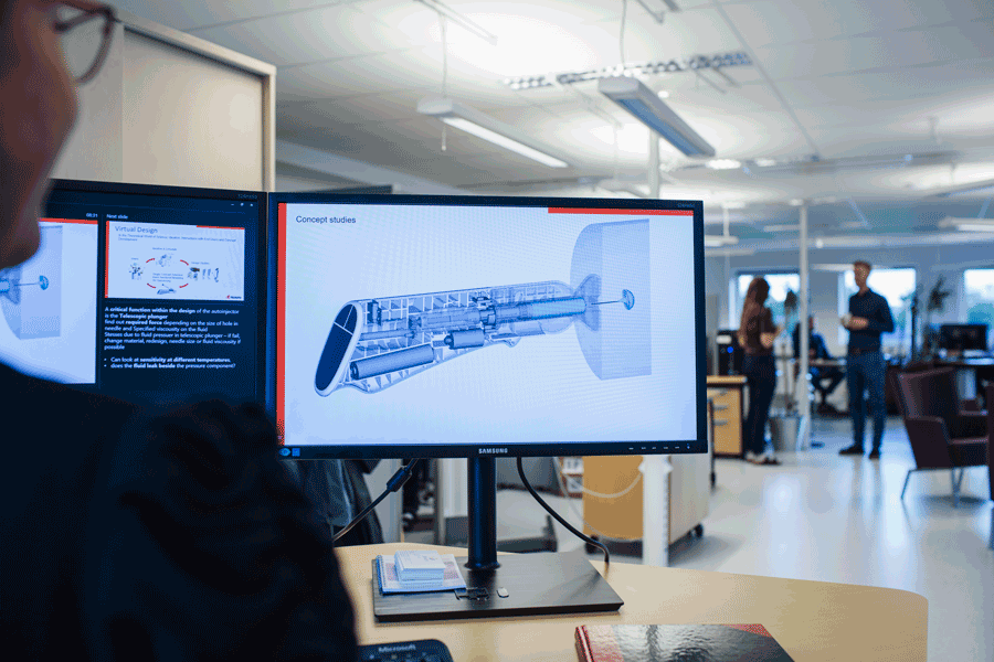Coputor screen showing a virtual prototype-TDC
