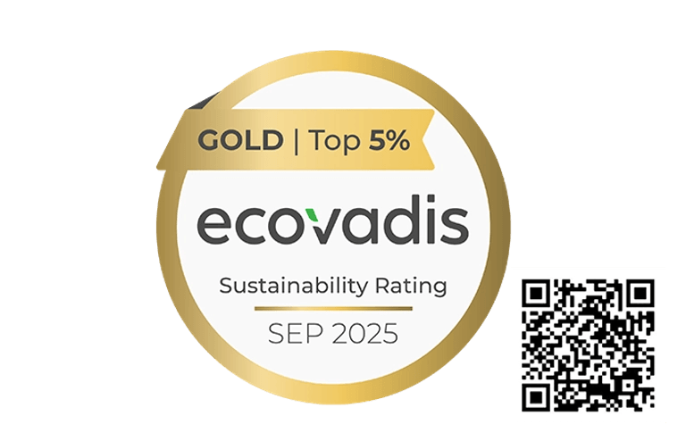EcoVadis gold logo with QR code