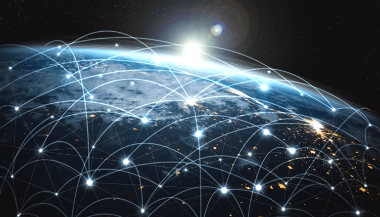 World connected with dots