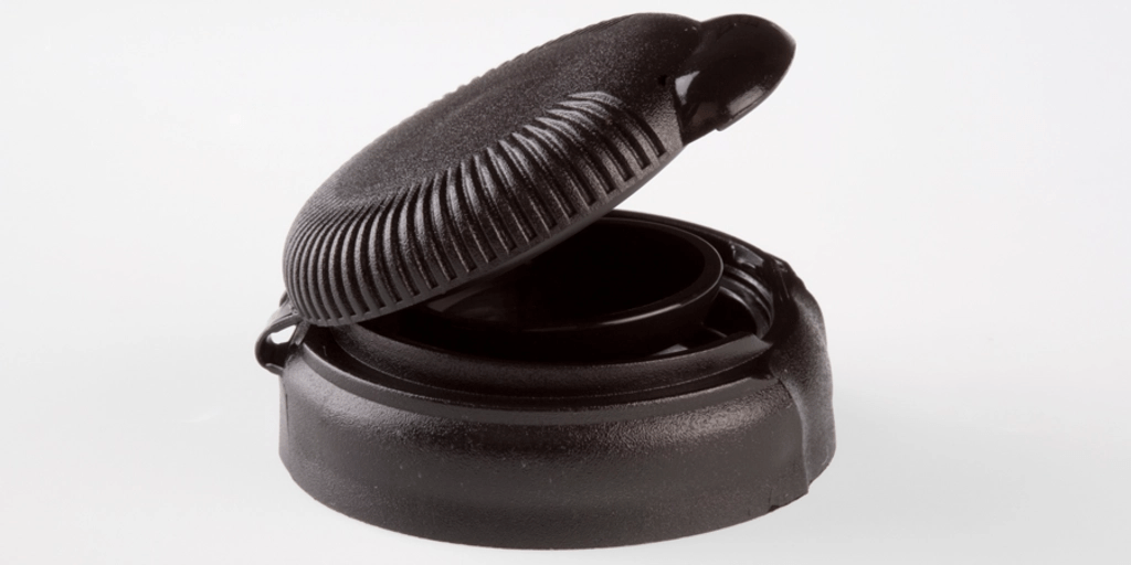 Black plastic cap